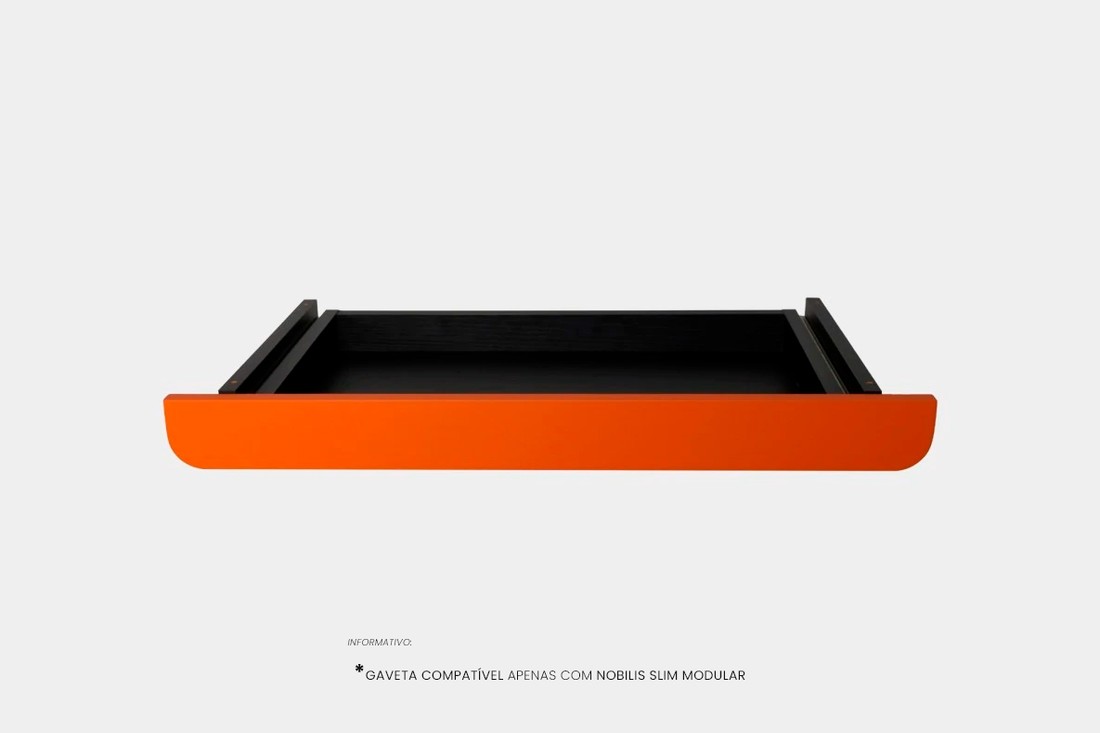 Gaveta Slim Modular Preto/Laranja