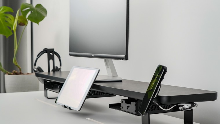 Estante Modular Suporte de Monitor Stand Minimal Pro 120x22 Preto