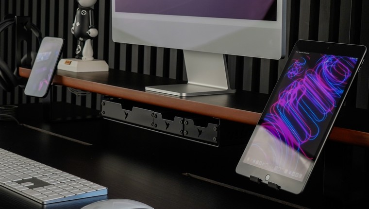 Estante Modular Suporte de Monitor Stand Minimal Pro 120x22 Preto\madeira