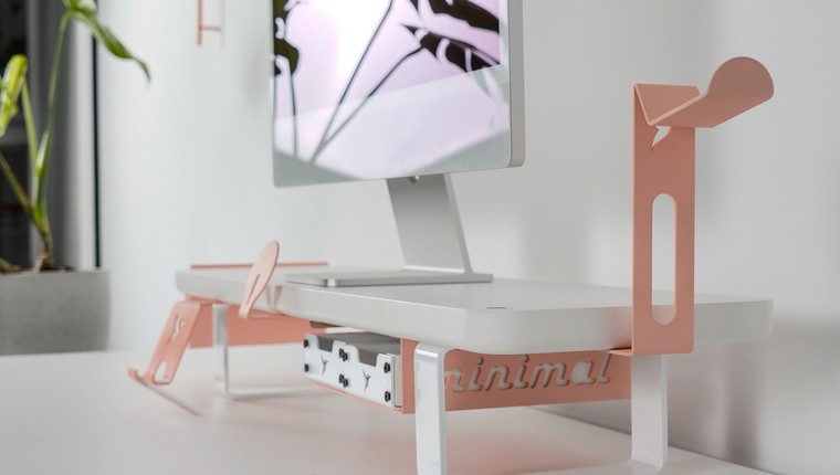 Estante Modular Suporte de Monitor Stand Minimal Pro 120x22 Branco