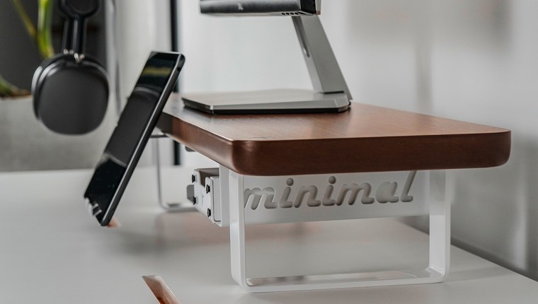 Estante Modular Suporte de Monitor Stand Minimal Pro 120x22 Freijó\bra