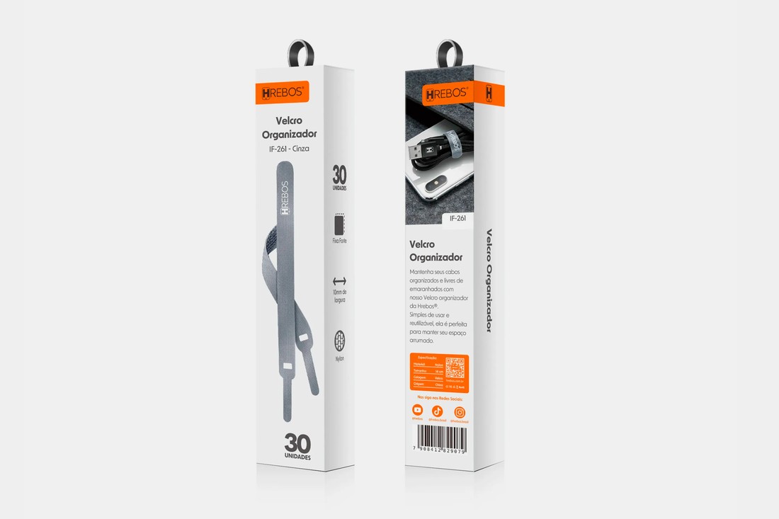 Velcro Organizador Cinza