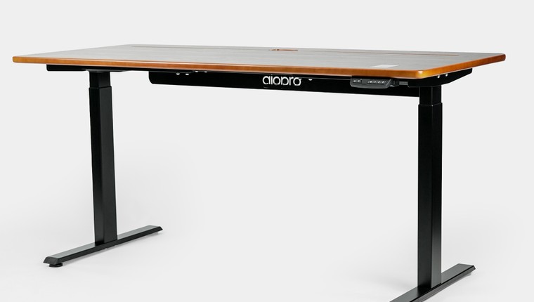 Mesa Regulagem de Altura Giodesk Pro 140x70 Preto/Madeira