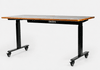 Mesa Regulagem de Altura Giodesk Pro 200x80 Preto/Madeira