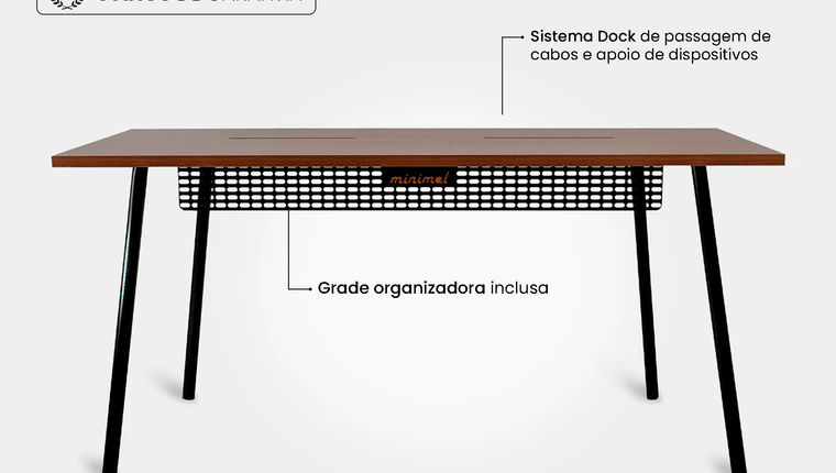 Mesa Office Escrivaninha Nobilis Minimal 180x70 Freijó\pre