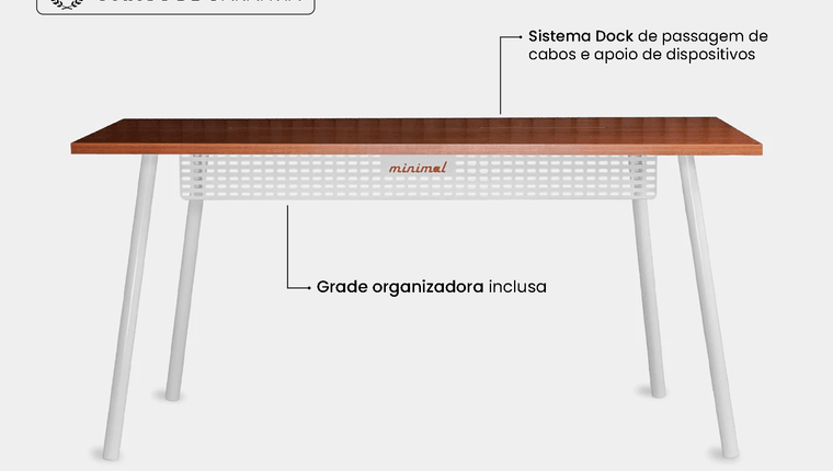 Mesa Office Escrivaninha Nobilis Minimal 180x70 Freijó\bra