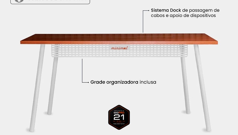 Mesa Office Escrivaninha Nobilis Minimal 180x70 Freijó\bra