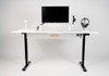 Mesa Regulagem de Altura Giodesk Minimal 180x70 Branco/Preto