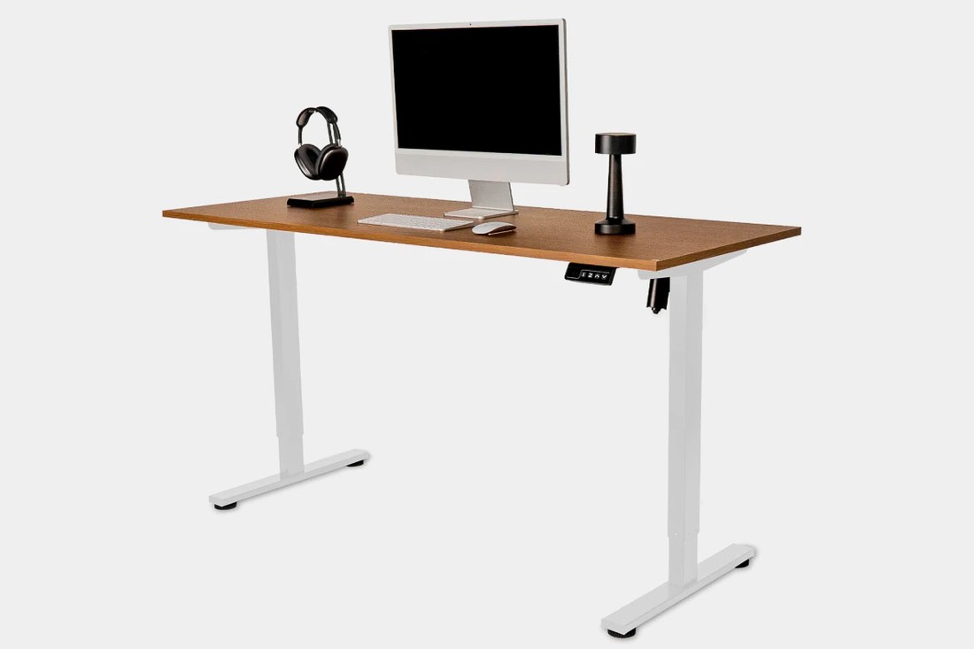 Mesa Modular Regulagem de Altura Elétrica Giodesk Slim Freijó/Bra M3