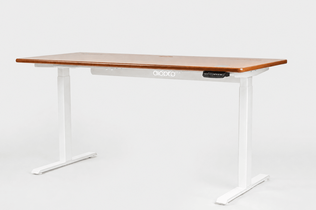 Mesa Regulagem de Altura Giodesk Pro 160x70 Freijó/Branco