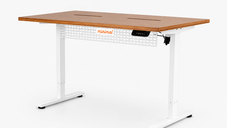 Mesa Regulagem de Altura Giodesk Minimal 160x70 Freijó/Branco