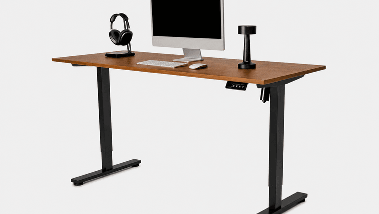 Mesa Modular Regulagem de Altura Elétrica Giodesk Slim Freijó/Pre M1