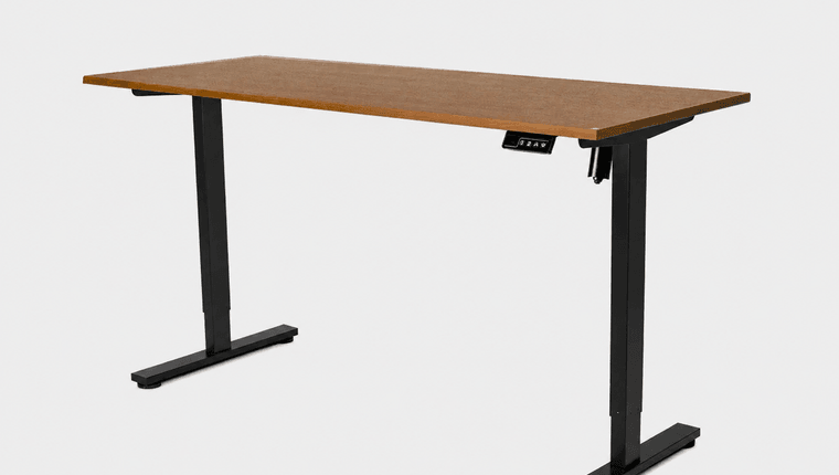 Mesa Modular Regulagem de Altura Elétrica Giodesk Slim Freijó/Pre M2