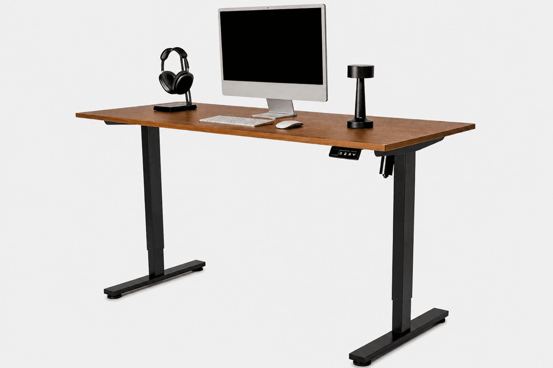 Mesa Modular Regulagem de Altura Elétrica Giodesk Slim Freijó/Pre M3