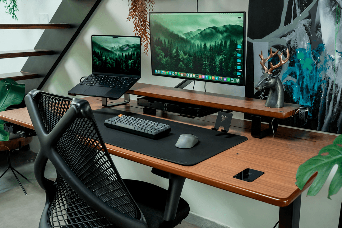 Mesa Fixa Office Giodesk Fix 140x70 Freijó/Preto