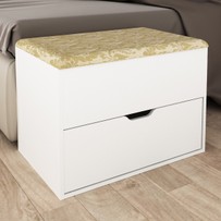 Puff 1 Porta 1 Gaveta Pu2051 Branco - Tecno Mobili