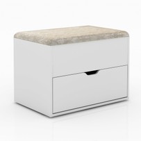 Puff 1 Porta 1 Gaveta Pu2051 Branco - Tecno Mobili