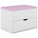 Puff 1 Porta 1 Gaveta Pu2051 Branco/Rosa - Tecno Mobili