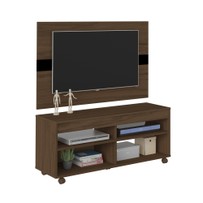 Rack com Painel para TV Até 47 Polegadas Cross C/ Suporte para TV  Amendoa/Preto - Artely