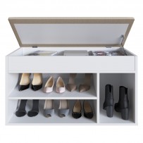 Sapateira Baú 3 Nichos Branco Sp080 – Completa Móveis