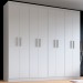Guarda-Roupa Casal Ele e Ela 8 Portas 8 Prateleiras Malbec Branco Fosco - Panorama Móveis