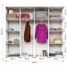 Guarda-Roupa Casal Ele e Ela 8 Portas 8 Prateleiras Malbec Branco Fosco - Panorama Móveis