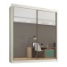 Guarda-Roupa Solteiro Zurique 2 Portas 4 Gavetas Espelhado Off White - Europa Móveis
