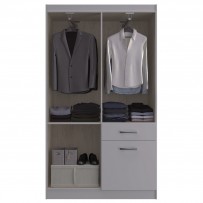 Guarda-Roupa Solteiro Marbella 4 Portas 2 Gavetas 5804 Off White/Nogueira - Doripel