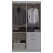 Guarda-Roupa Solteiro Marbella 4 Portas 2 Gavetas 5804 Off White/Nogueira - Doripel