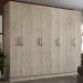 Guarda-Roupa Casal Ele e Ela 8 Portas 8 Prateleiras Malbec Bege - Decibal Móveis