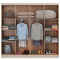 Guarda-Roupa Casal Ele e Ela 8 Portas 8 Prateleiras Malbec Bege - Decibal Móveis