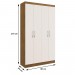 Guarda-Roupa Solteiro 4 Portas Lyon 8 Prateleiras 40466 Off/White - Pnr Móveis