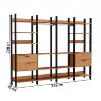 Closet 4 Gavetas 16 Prateleiras 100% Mdf Tw406 Freijó/Preto Fosco - Dalla Costa