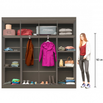 Closet Ele e Ela 8 Prateleiras Malbec Preto Fosco - Panorama Móveis