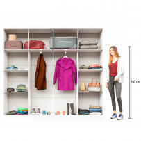 Closet Ele e Ela 8 Prateleiras Malbec Branco Fosco - Panorama Móveis