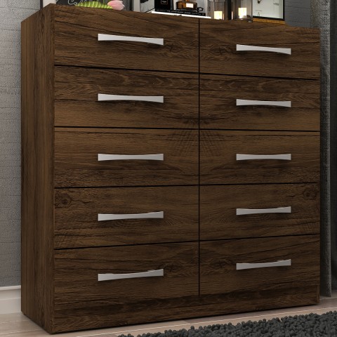 Cômoda 10 Gavetas Torres Cacau - Pnr Móveis