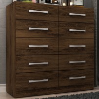Cômoda 10 Gavetas Torres Cacau - Pnr Móveis