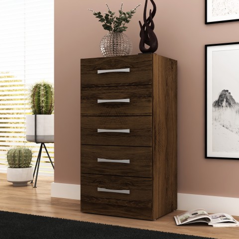 Cômoda 5 Gavetas Savana Cacau - Pnr Móveis