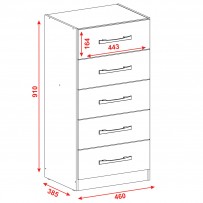 Cômoda 5 Gavetas Savana Branco - Pnr Móveis