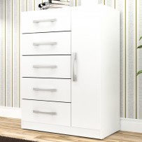Cômoda 5 Gavetas 1 Porta Corais Branco - Pnr Móveis