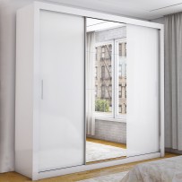 Guarda-Roupa Casal 3 Portas 2 Gavetas Branco - Pnr Móveis