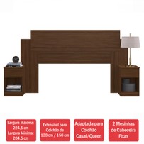 Cabeceira Casal Garnet com 2 Mesa de Cabeceira Ca20 Cacau - Decibal Móveis