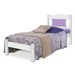 Cama de Solteiro Munique 100% Mdf 2102b1 Branco/Lilas - Gabrielli Móveis