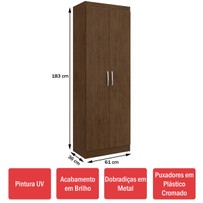 Armário Multiuso Ibiza 2 Portas 4 Prateleiras 4099 Amarula - Doripel