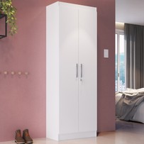 Armário Multiuso Doha 2 Portas com Chave 5 Prateleiras 9595 Branco - Doripel