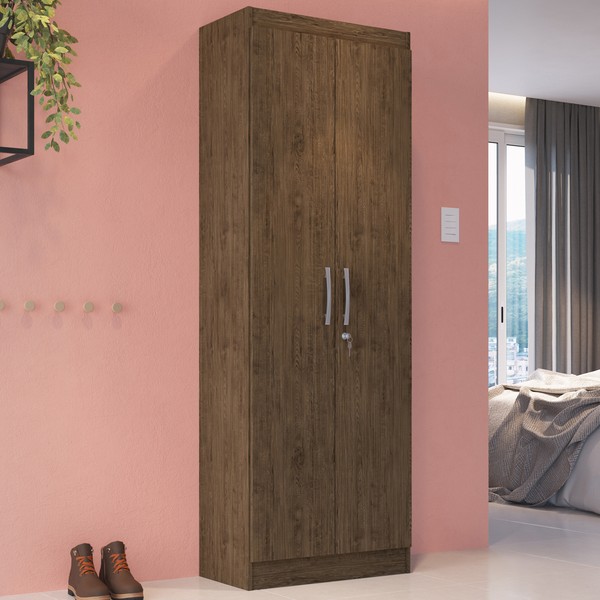 Armário Multiuso Doha 2 Portas com Chave 5 Prateleiras 9595 Amarula - Doripel
