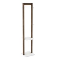 Cabideiro Mancebo Az1019 Nogal/Branco - Tecno Mobili