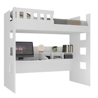 Cama Infantil com Escrivaninha e Grade de Proteção 100% Mdf U231623 Branco - Foscarini