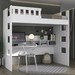 Cama Infantil com Escrivaninha e Grade de Proteção 100% Mdf U231623 Branco - Foscarini