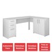 Mesa para Escritório 3 Portas 2 Gavetas Nt 2005 Branco New - Notavel